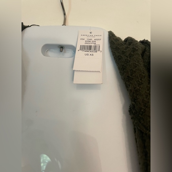 NWT American Eagle Outfitters Forest Green open front cardigan soft & sexy plush - Picture 4 of 7